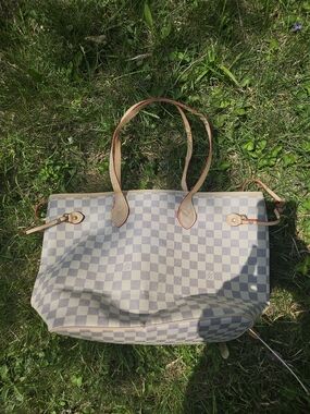Louis Vuitton Damier Azur Cream and Tan Tote As Is